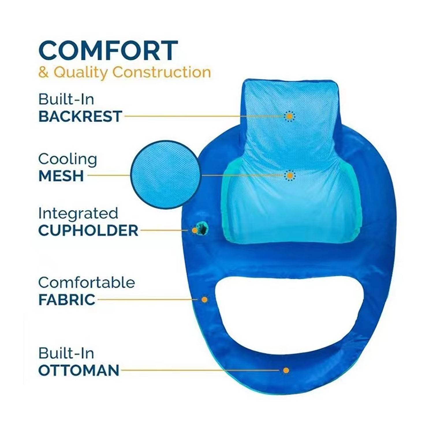 Spring Float Premium Recliner Pool Lounger for Swimming 6