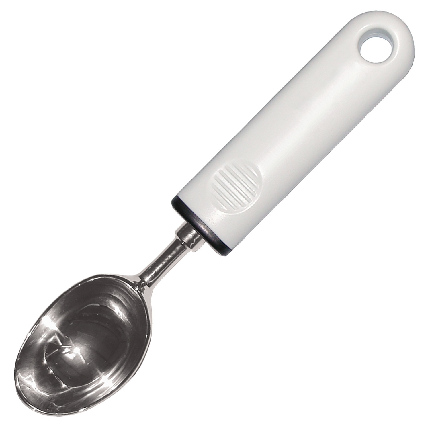 Metal Ice Cream Scoop with White Handle 4