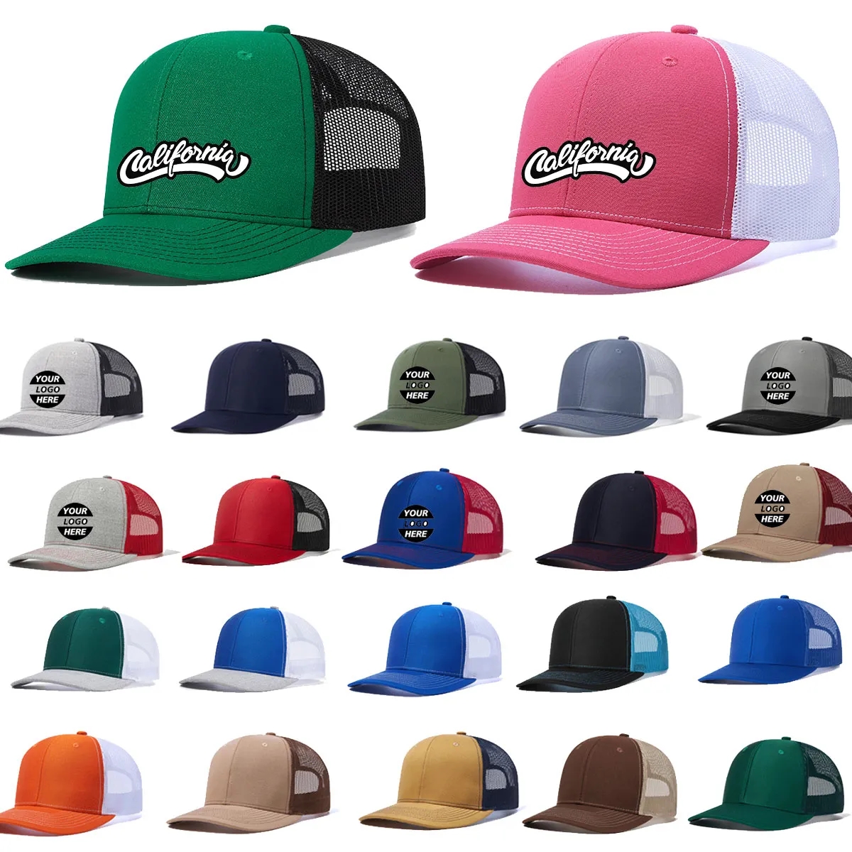 Mesh Baseball Cap Plain Trucker Hat 2