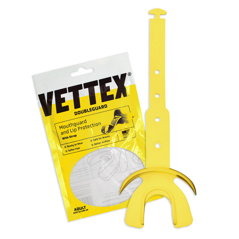 Vettex Football Doubleguard Mouthguard Breathable Doubleguard with Lip Protection and Strap - Adult 20