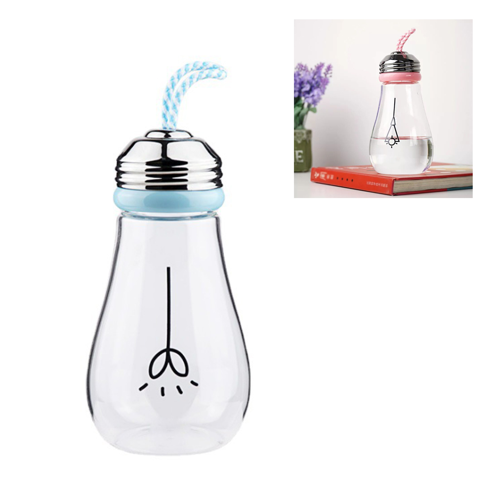 Bulb Shaped Glass Water Bottles, custom glassware with logo imprint 1