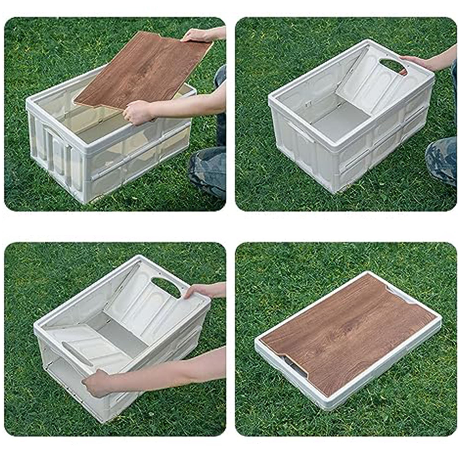 Portable Collapsible Storage Bins With Lid 3