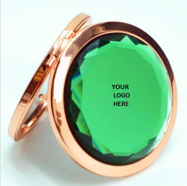 Crystal Rose Gold Metal Frame Pocket Mirror 5