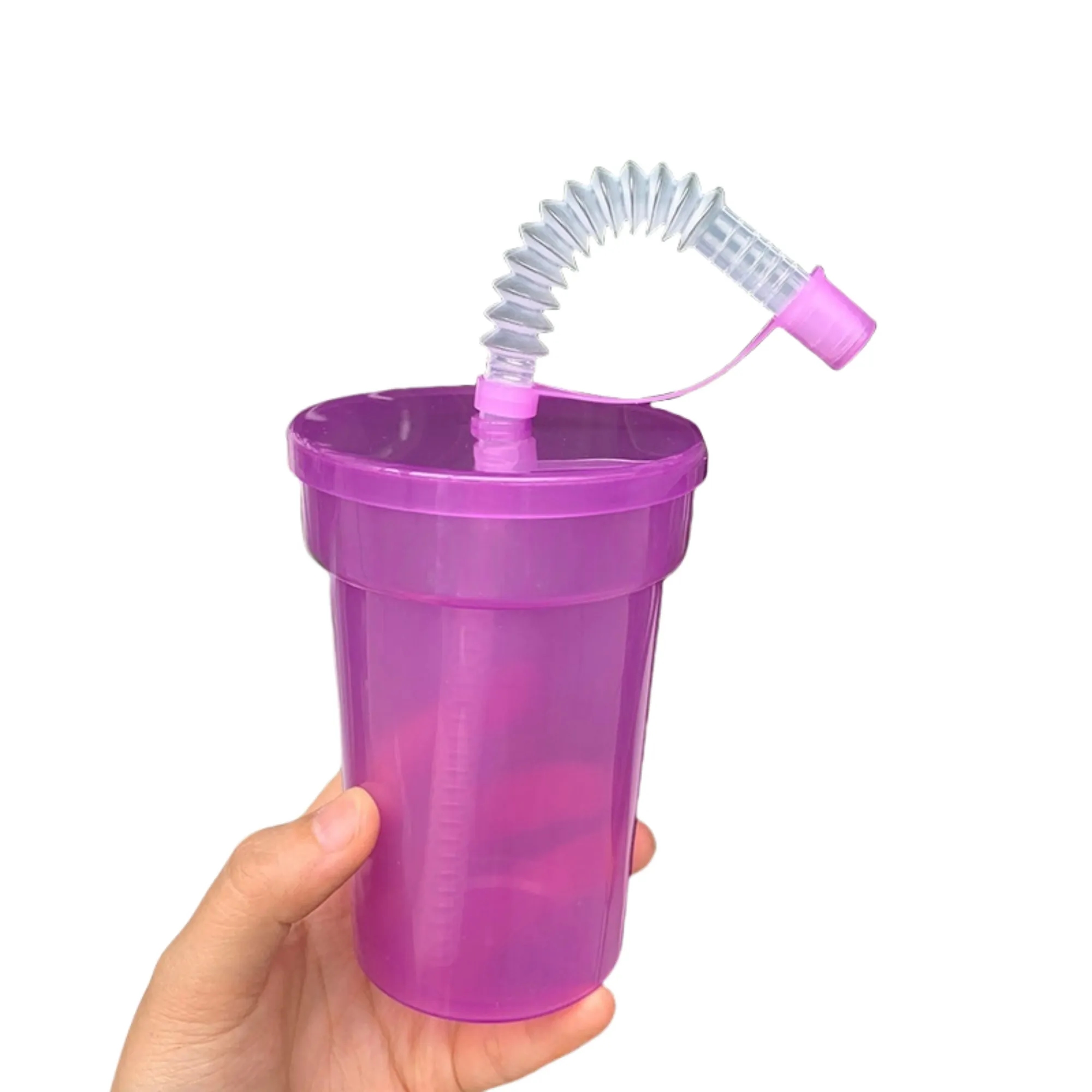12oz Colored Plastic Straw Cup 5