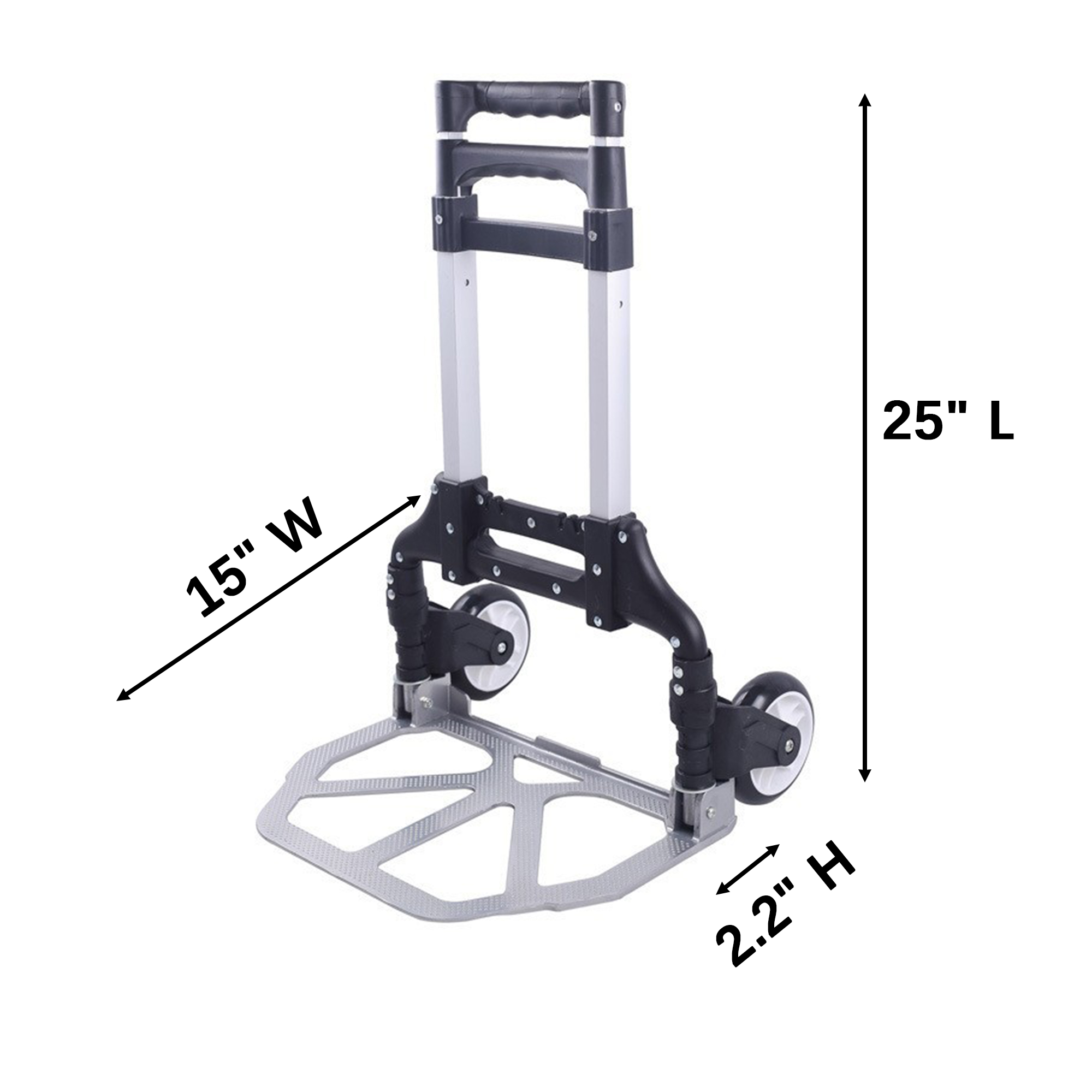 Folding Hand Truck Aluminum Frame 25" x 15" x 2.2" 7