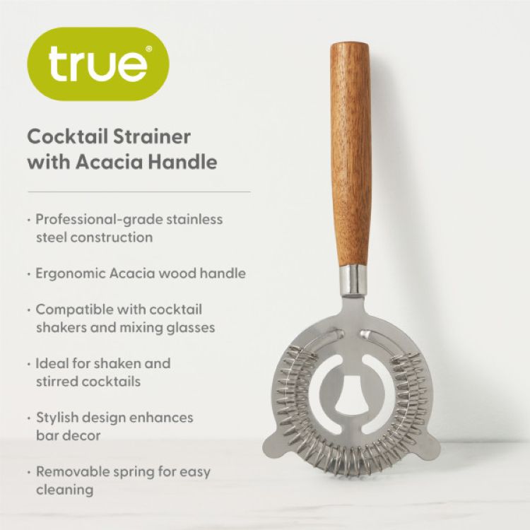 True® Acacia Cocktail Strainer 3