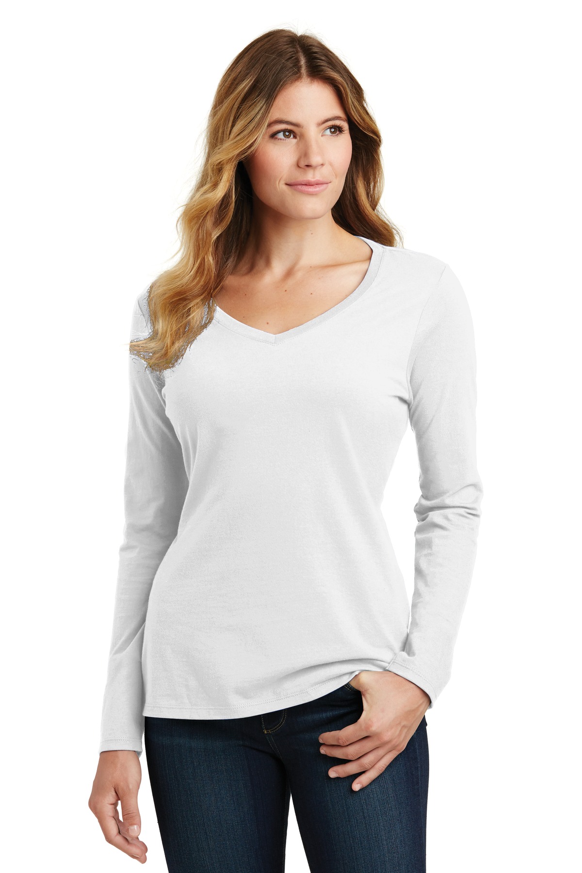 Port & Co Women's Long Sleeve Fan Favorite V-Neck Tee. LPC450VLS 39