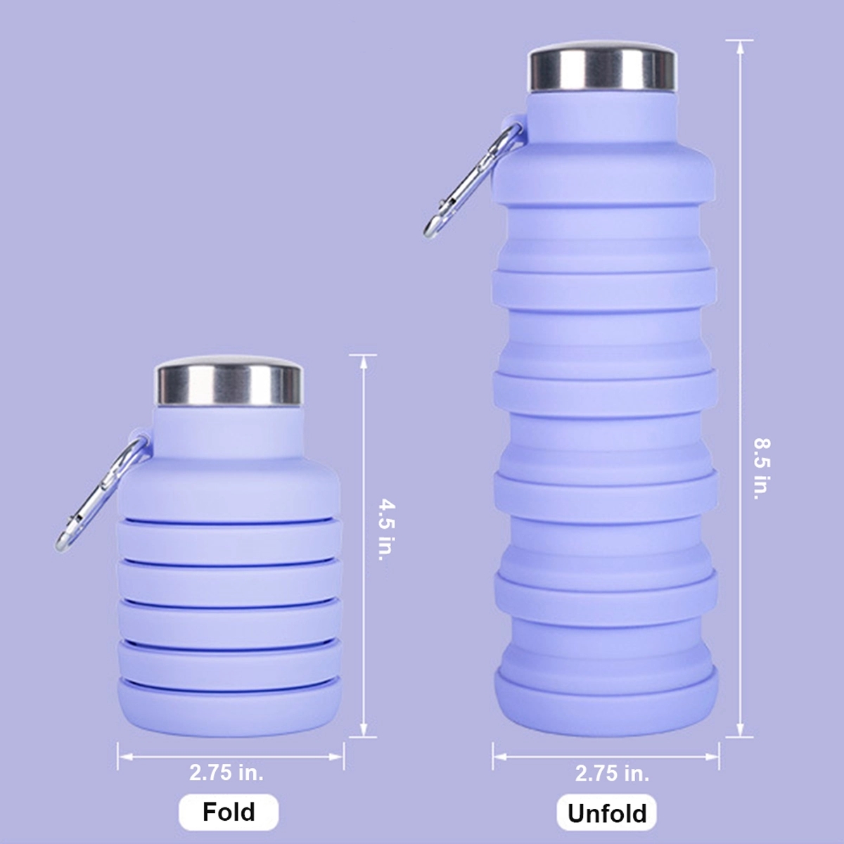 Collapsible Foldable Silicone Water Bottle 4