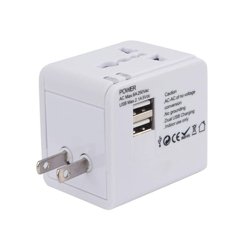 Universal International Travel AC Adapter W/USB Port 9