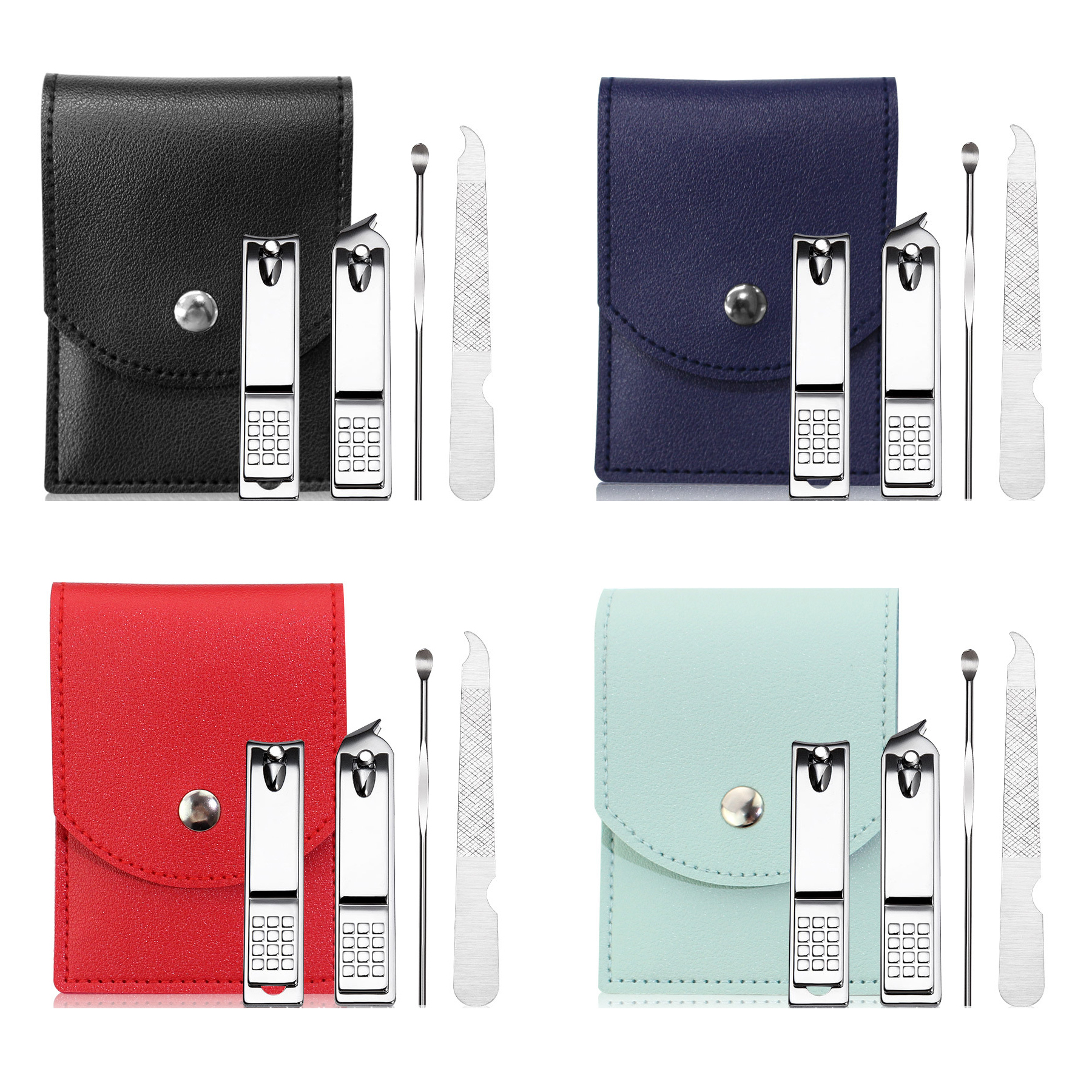 4-Piece Nail Clipper Set With PU Pouch 7