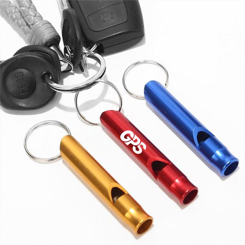 1 7/8 " Aluminum Alloy Safety Whistle with Key Ring 1