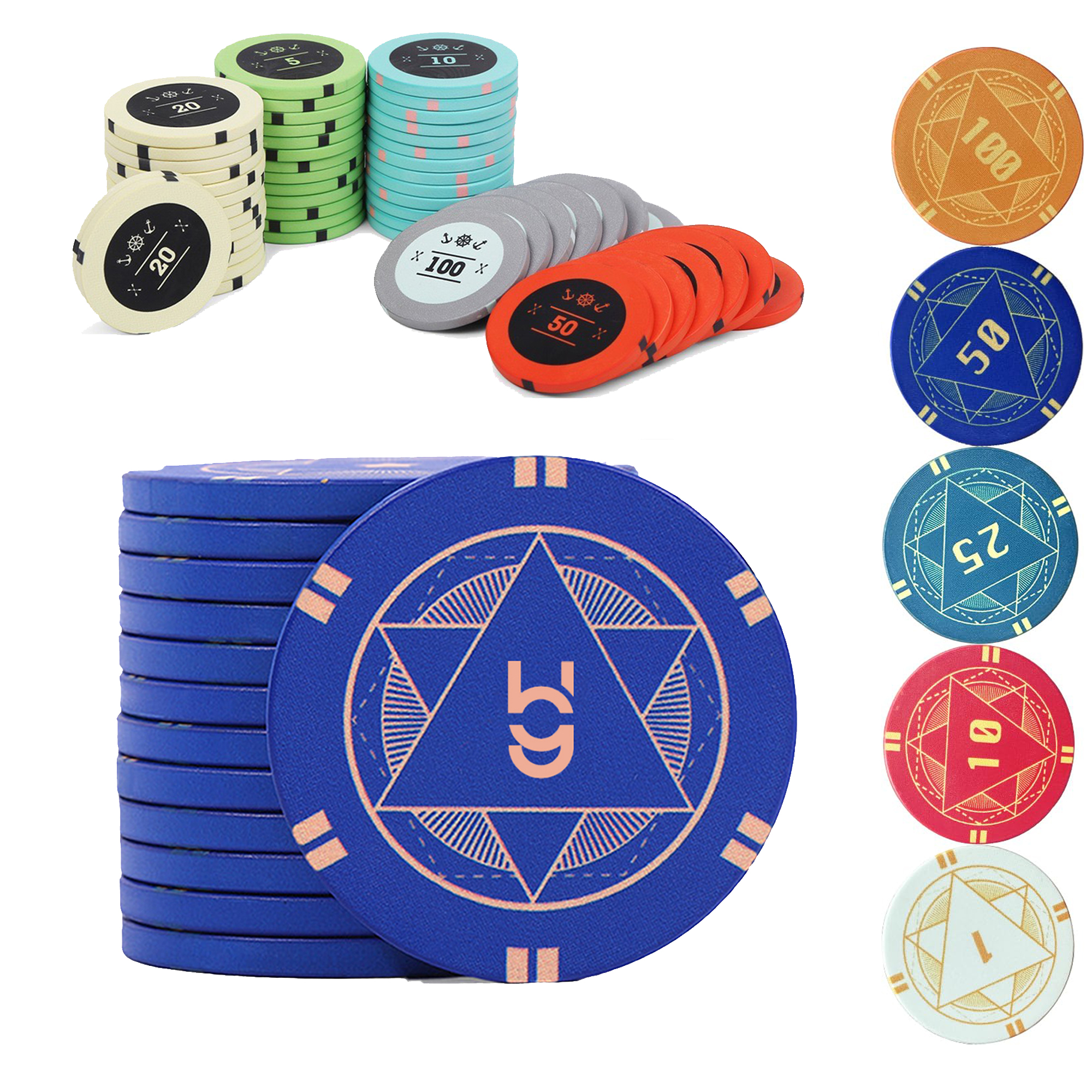 Custom Ceramic Poker Chips with Full-Color Printing 3