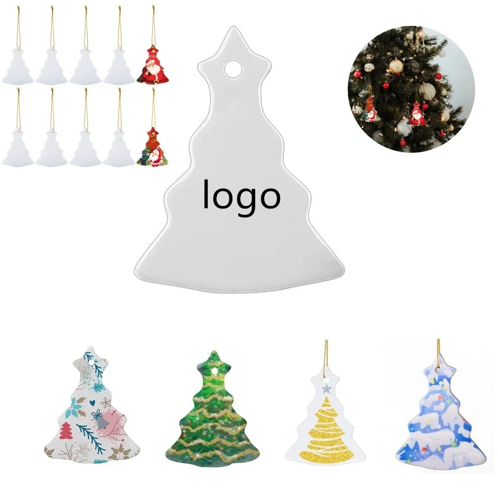 Tree Shape Ceramic Christmas Ornament 2