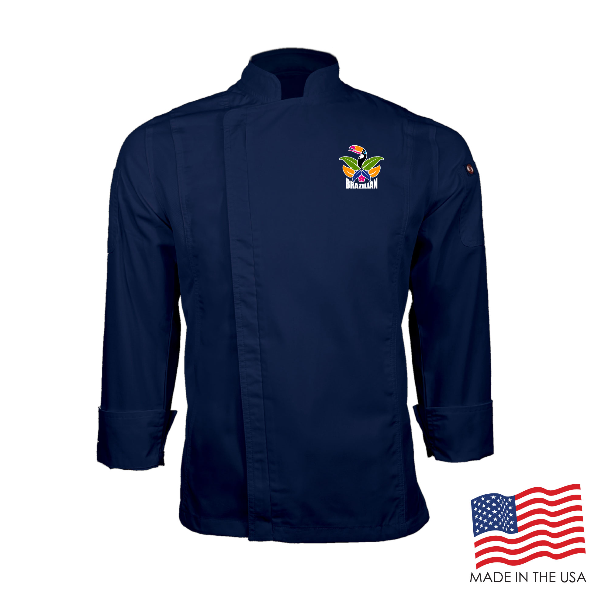 Men's Long Sleeve Modern Chef Coat (FULL COLOR LOGO) 14