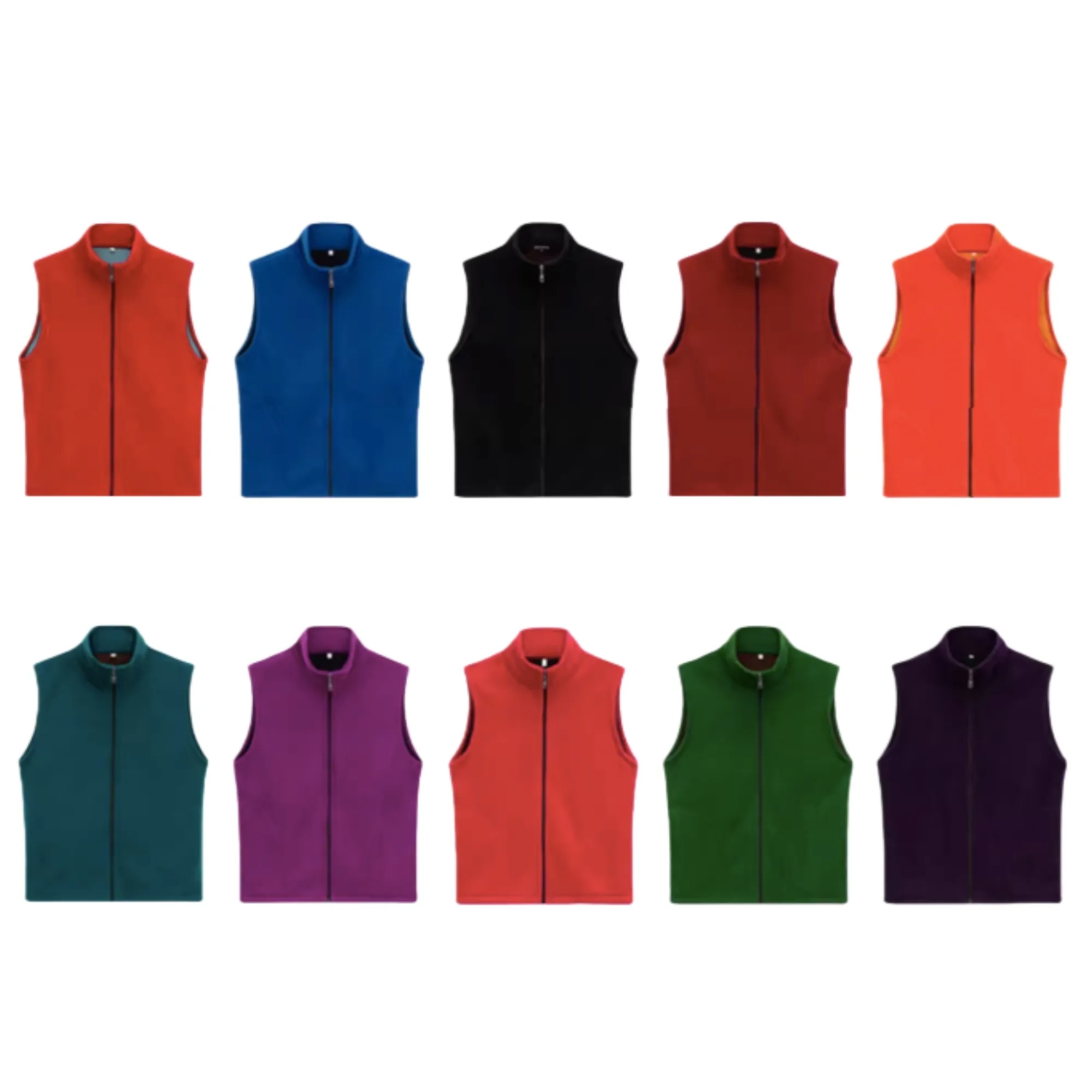 Unisex Full Zip Fleece Lined Vest Winter Sleeveless Gilet 1