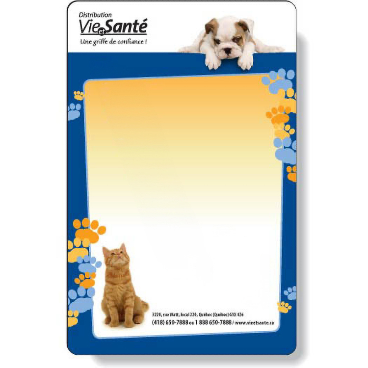 Full Magnetic Back Memo Board, Rectangle 5.5"x8.5" Round Corners, Full Colour Digital Imprint 1