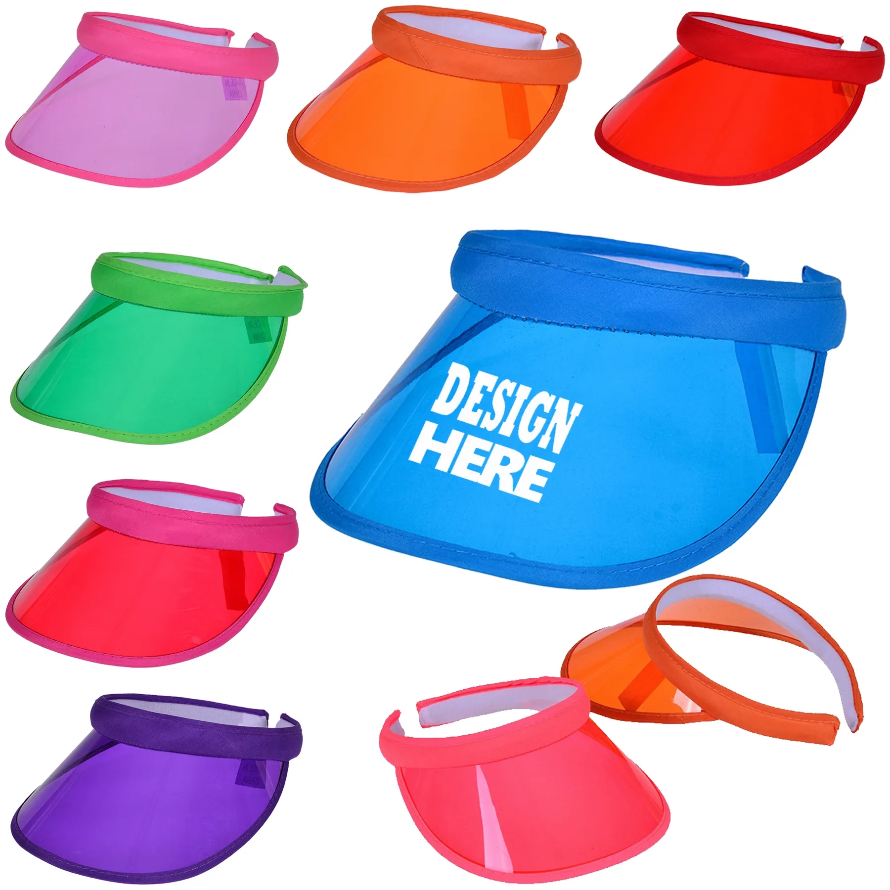 Unisex Sun Visors Plastic Clear Cap 3