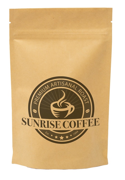 One Color Stand Up Kraft Barrier Pouch (5" W x 8" H x 2.5" D)