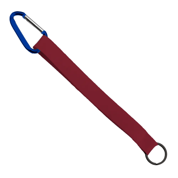 3/4" Sewn Polyester Keychain with Metal Split-Ring and Carabiner 183