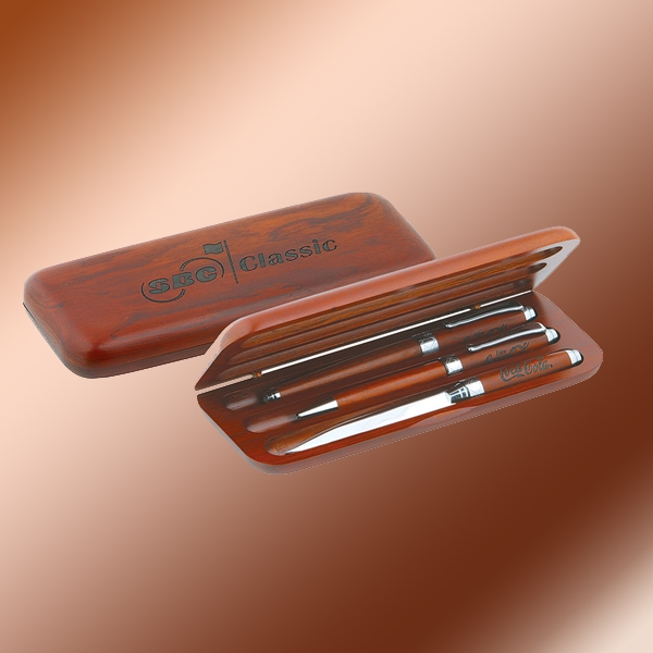 Rosewood Pen Box for 3Pens 1