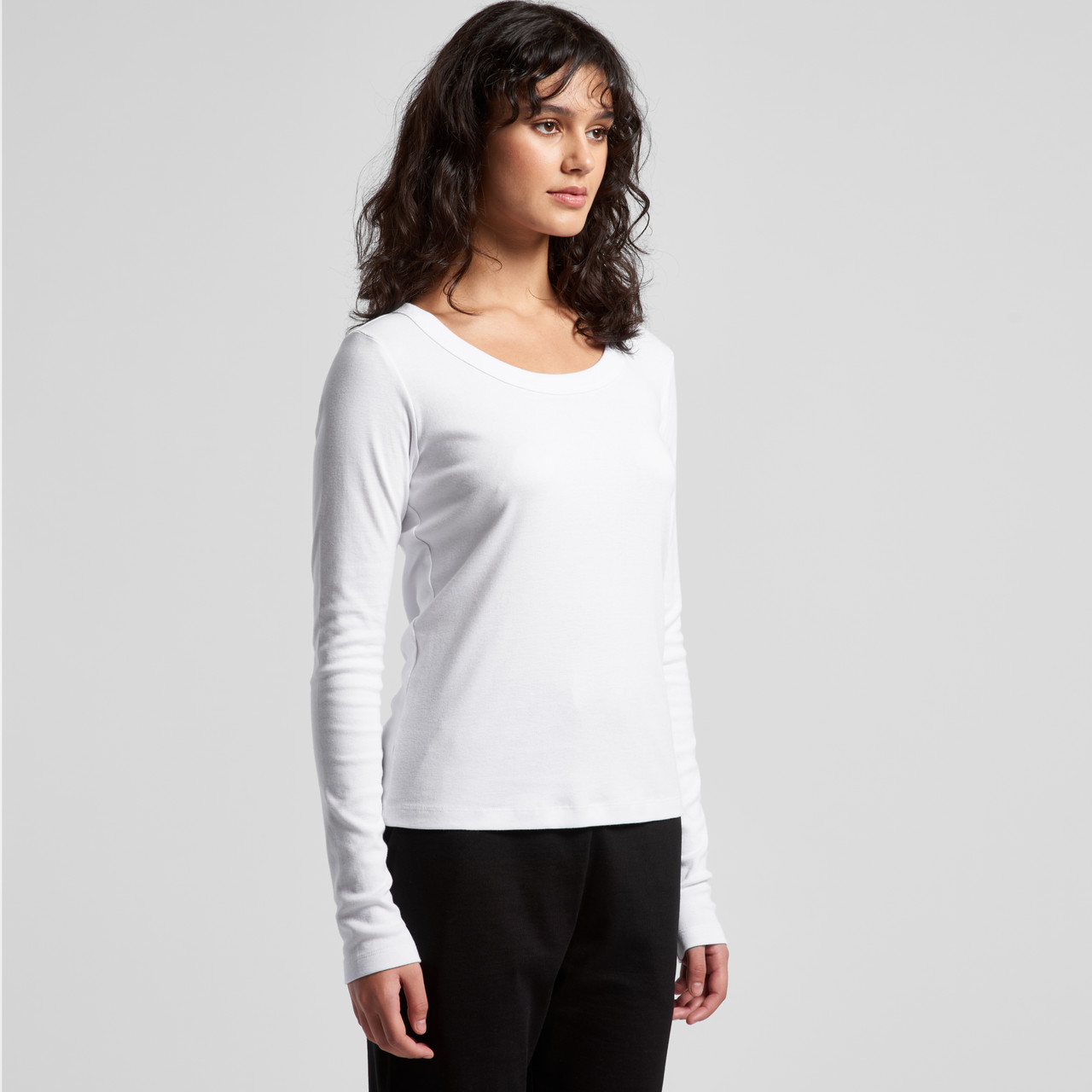 Wo's Organic Rib L/S Tee | 4075 6