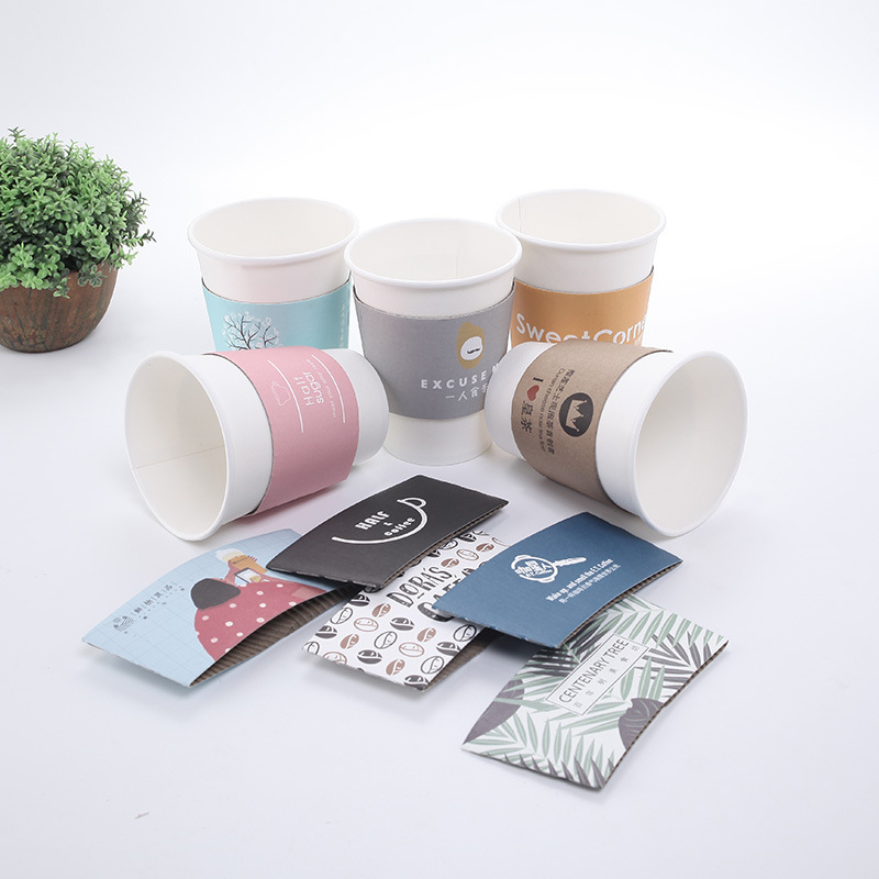 Hot Beverage Disposable White Paper Coffee Cup Sleeve 3