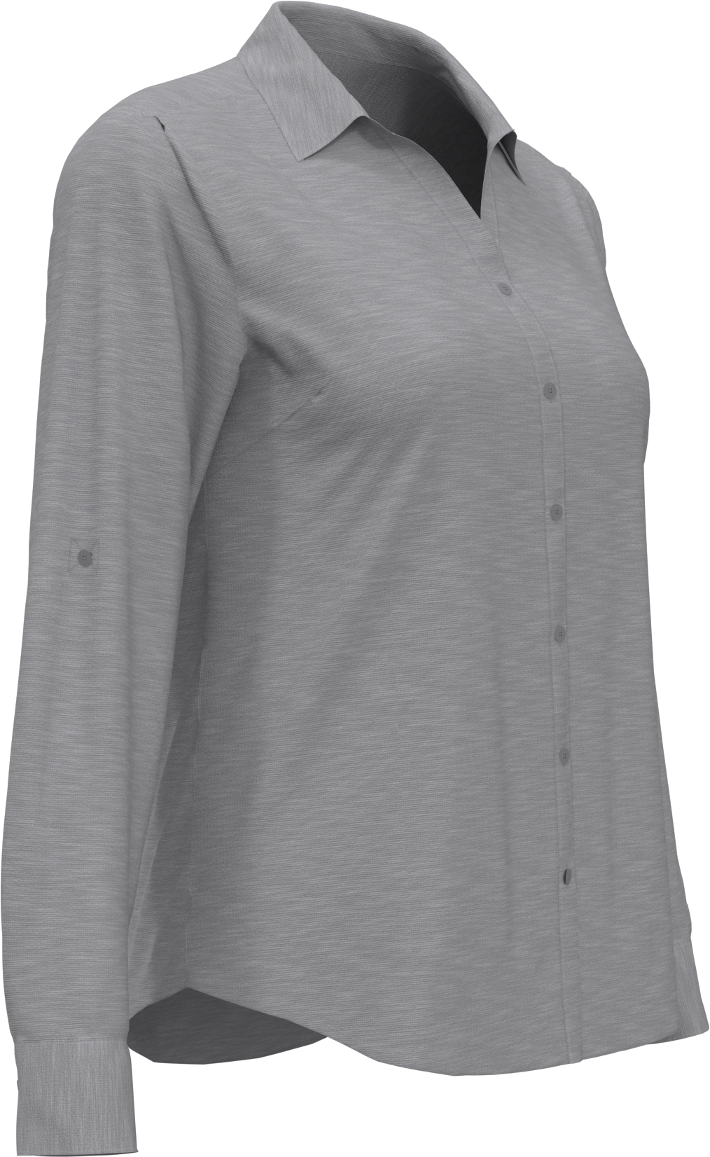 Heather Woven Long Sleeve Button Down Shirt 22