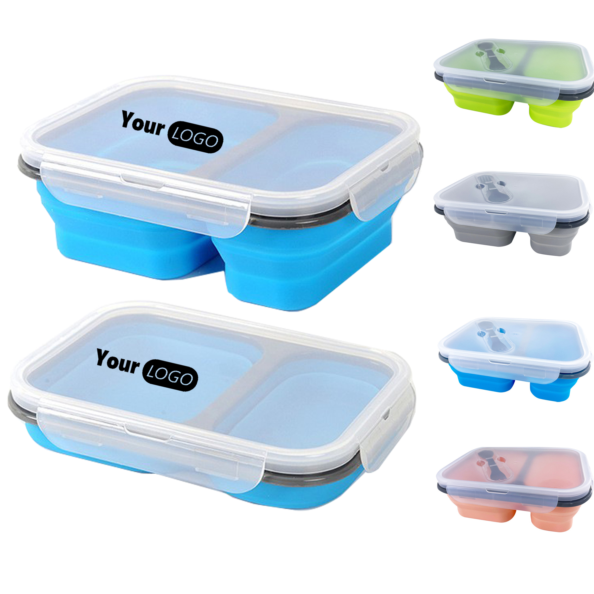 Colorful 2-Compartment Lunch Box (Foldable) 2