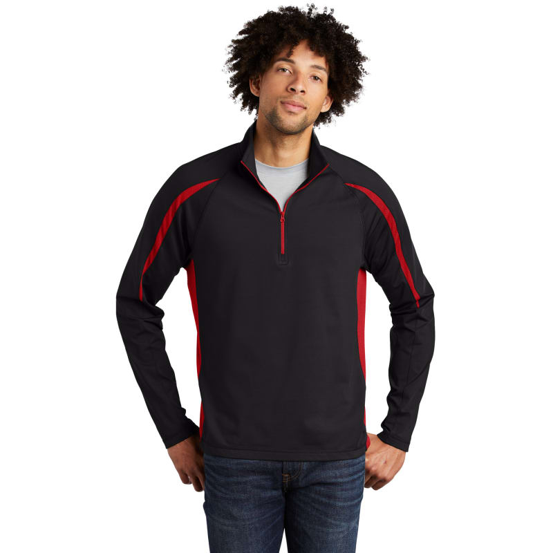 Sport-Tek Sport-Wick Stretch 1/2-Zip Colorblock Pullover., custom hoodie or sweatshirt with logo imprint 20