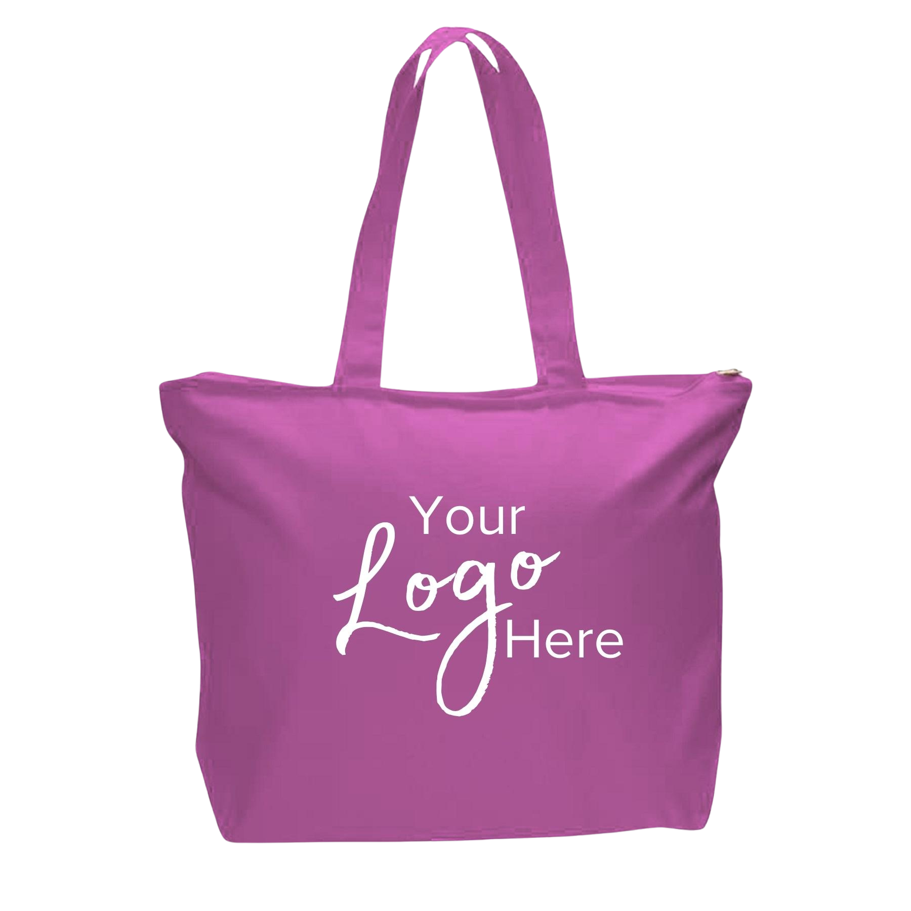 Canvas Zipper Tote Bag 20" W x 15" H with 5" Gusset, custom tote bag with logo imprint 15