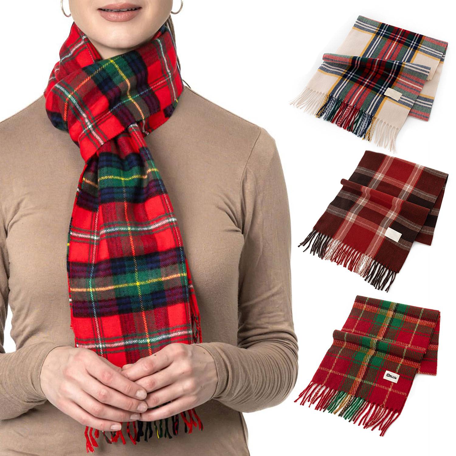 Autumn/Winter Christmas Checkered Scarf
