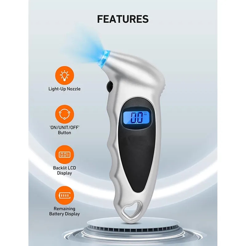 Digital Tire Gauge Pressure Backlight Car Accessories 3