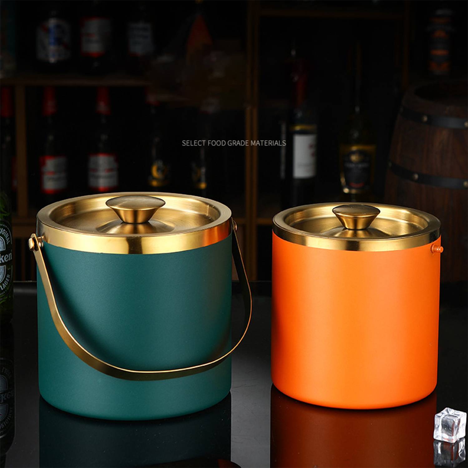 Stainless Steel Ice Bucket w/ Lid 6