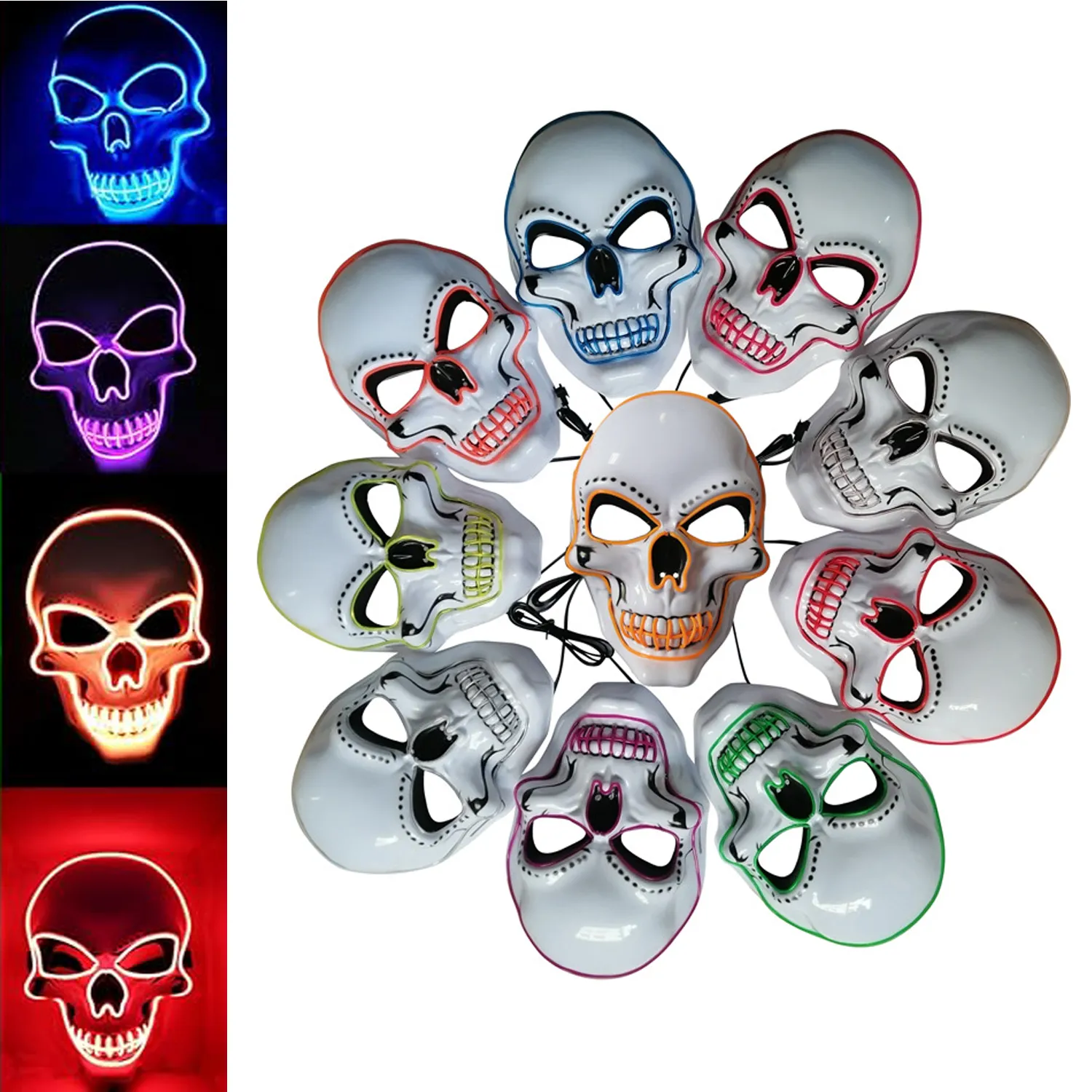 Halloween Scary Mask LED Light up Costumes 5