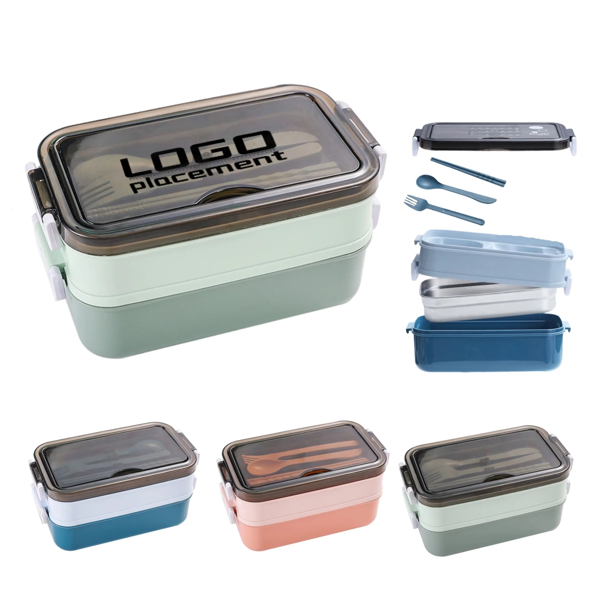 Double-layer Portable Insulated Lunch Box, Microwave-safe