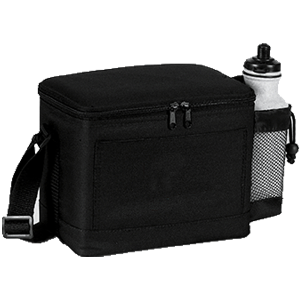 600D Insulated 6 Pack Cooler Bag w/ Side Mesh Pocket (9" x 6.5" x 6")