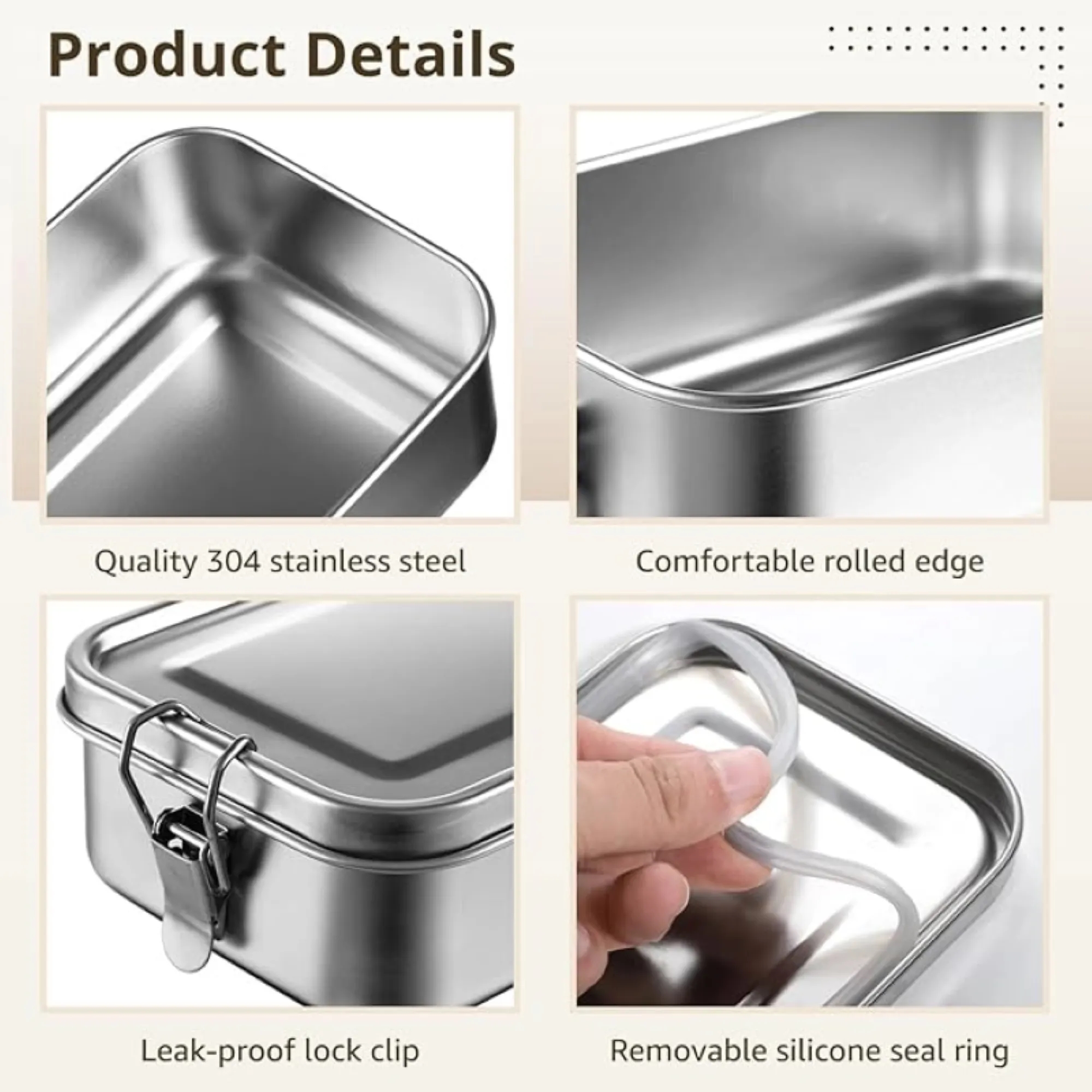 304 Stainless Steel Bento Box 3