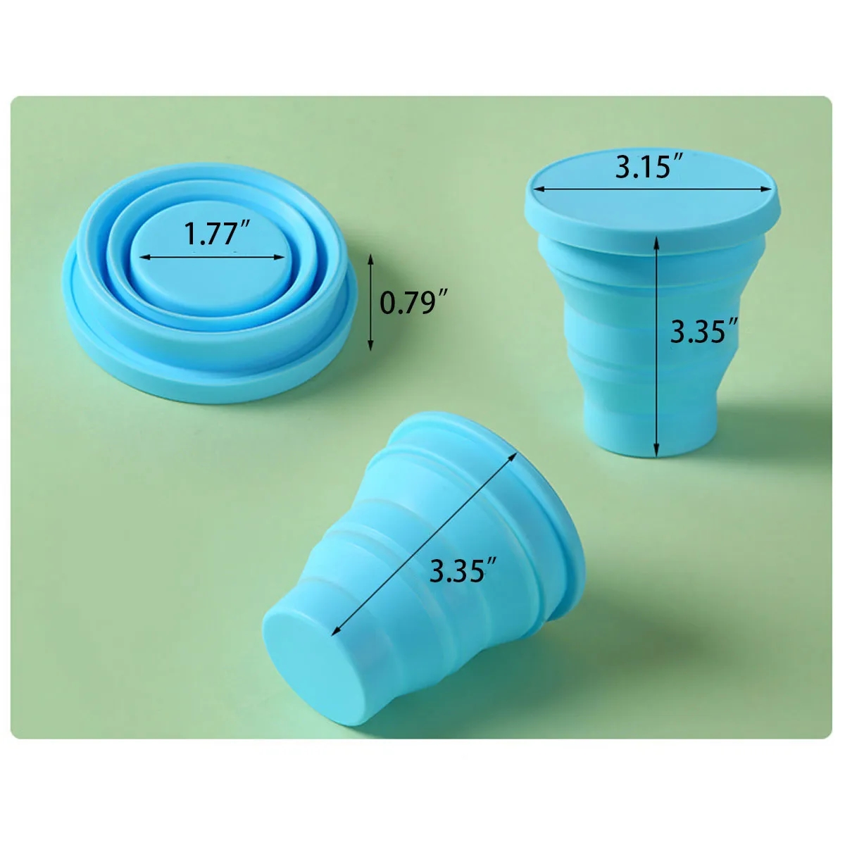 5.75oz Portable Outdoor Camping Foldable Silicone Water Cup 4