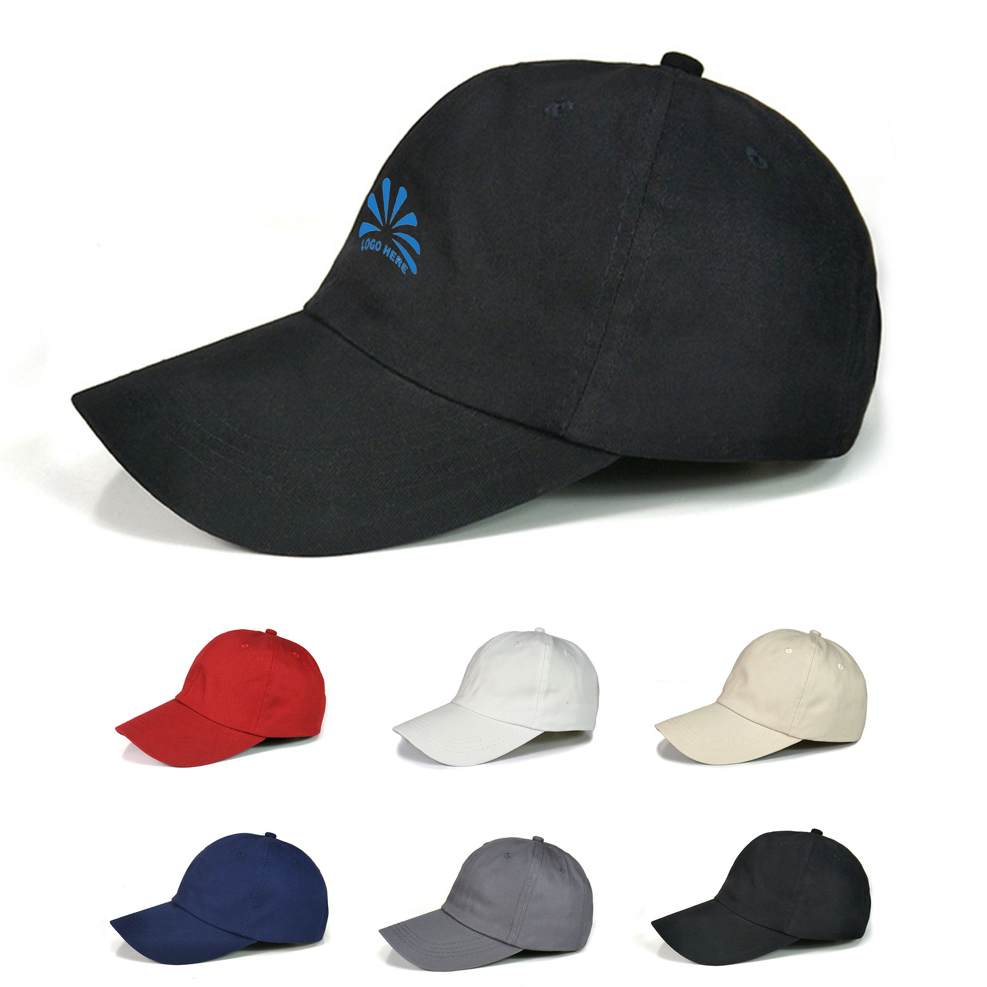 Custom Logo Adjustable Washed Baseball Cap 100% Cotton 2
