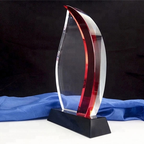Engraved Crystal Flame Trophy Award 2