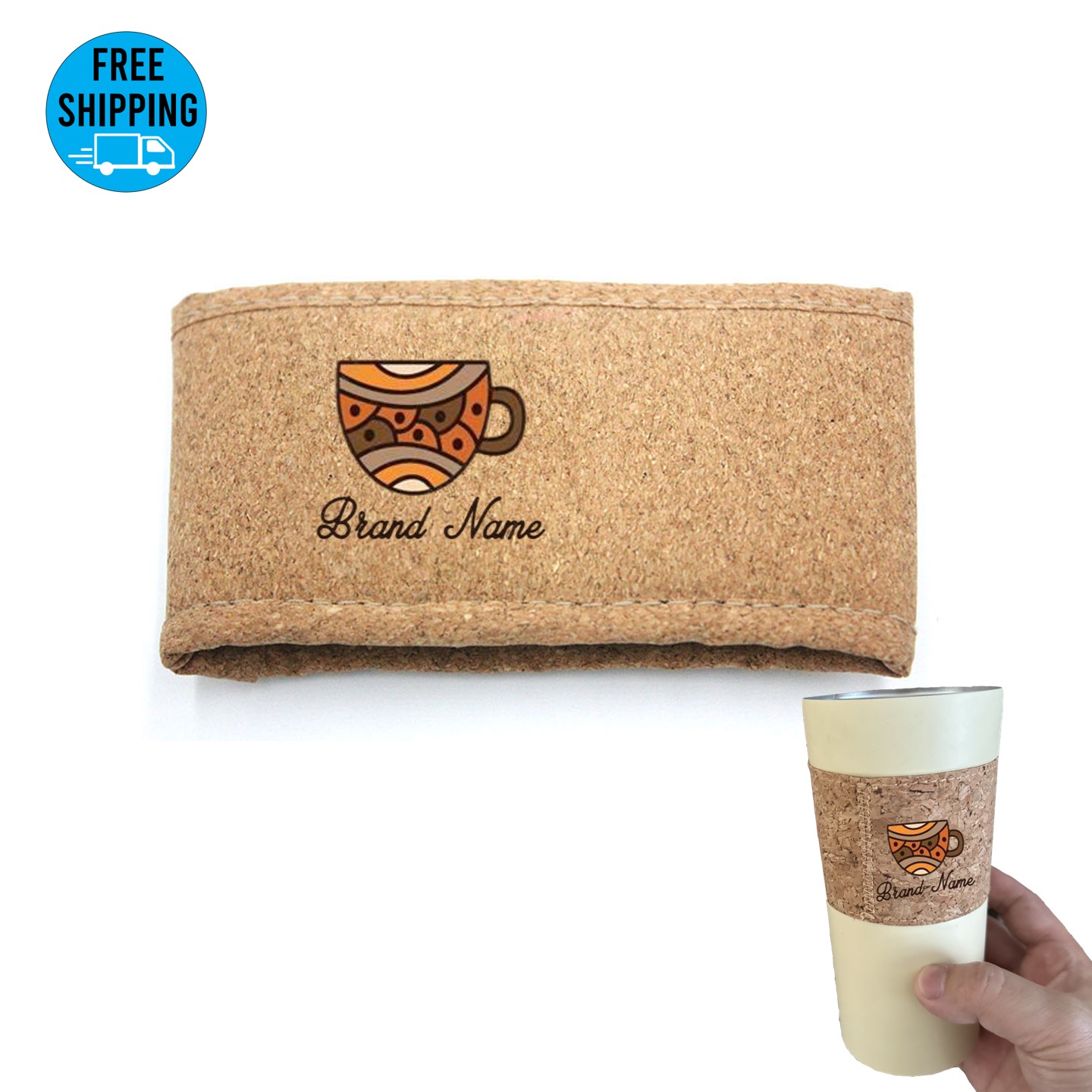 Reusable Compatible cork Coffee Cup Sleeve 2