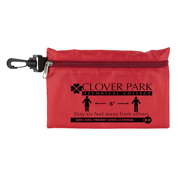 "Jupiter" 12 Piece Safety Kit in Zipper Pouch with Carabiner Attachment 9