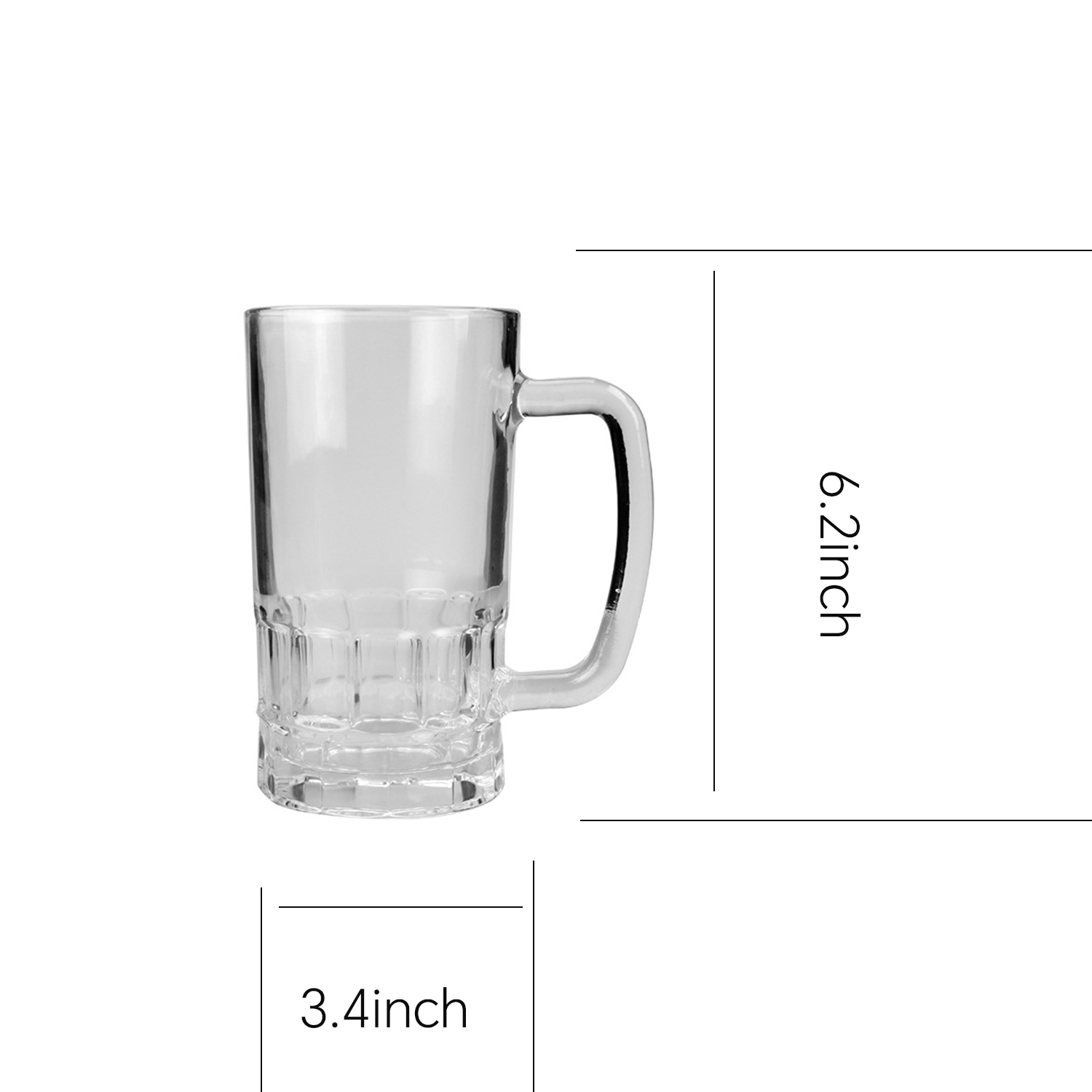 17oz Large Capacity Heat Resistant Glass Cup w/Handle 3