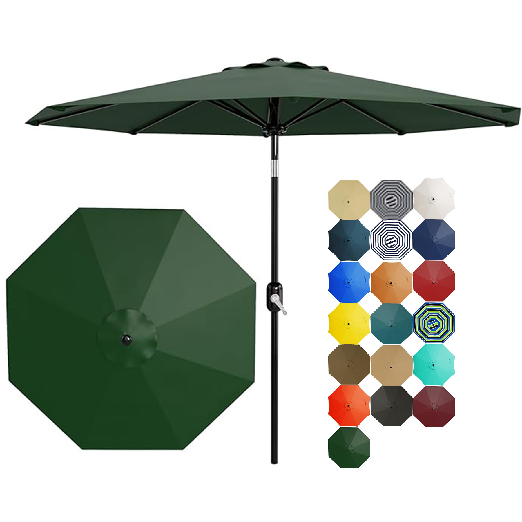 Crank Lift Button Tilt Outdoor Table Umbrella 19