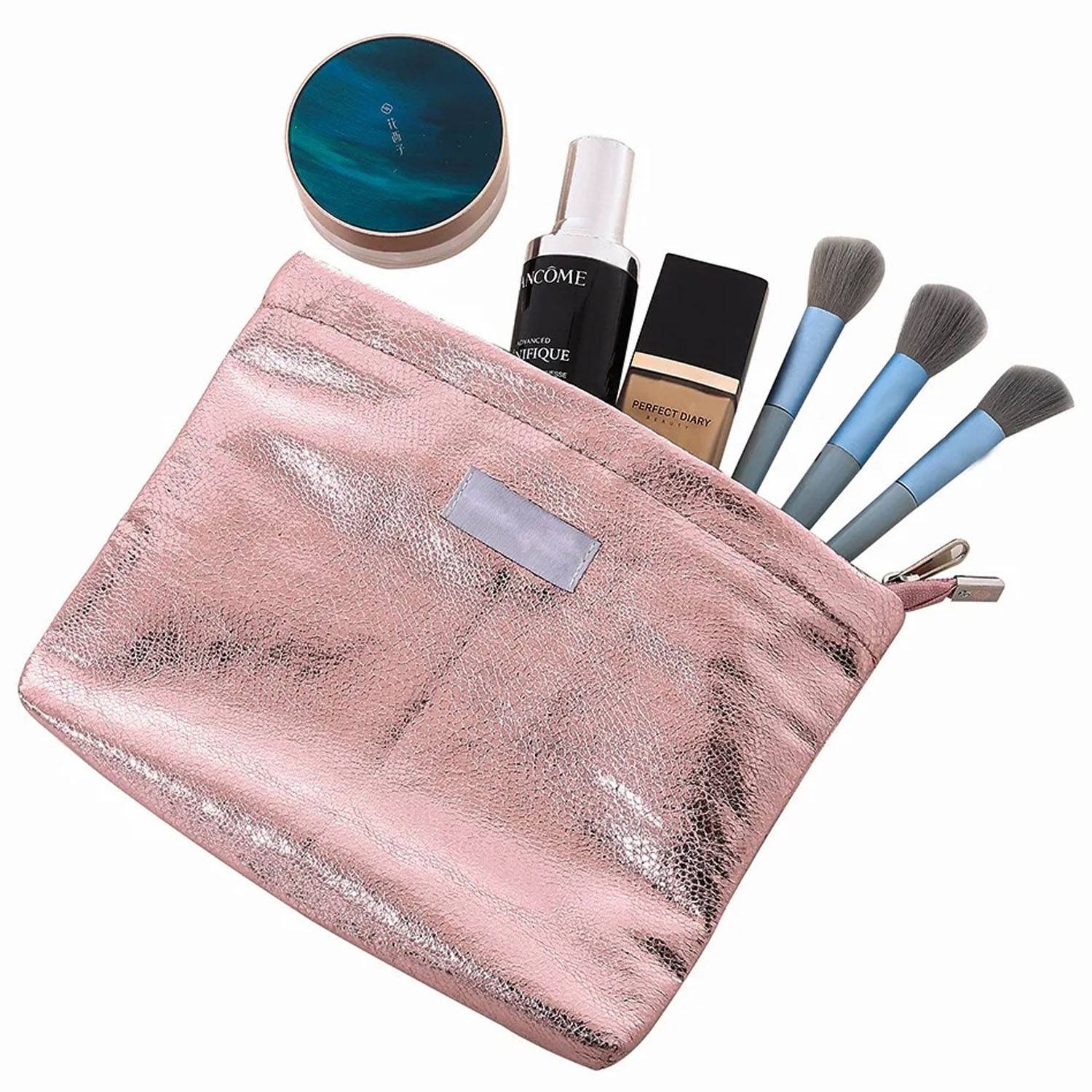 Customizable Silver cosmetic pouch 4