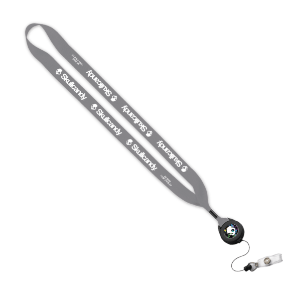 3/4" Polyester Lanyard with Metal Crimp & Retractable Badge Reel 17
