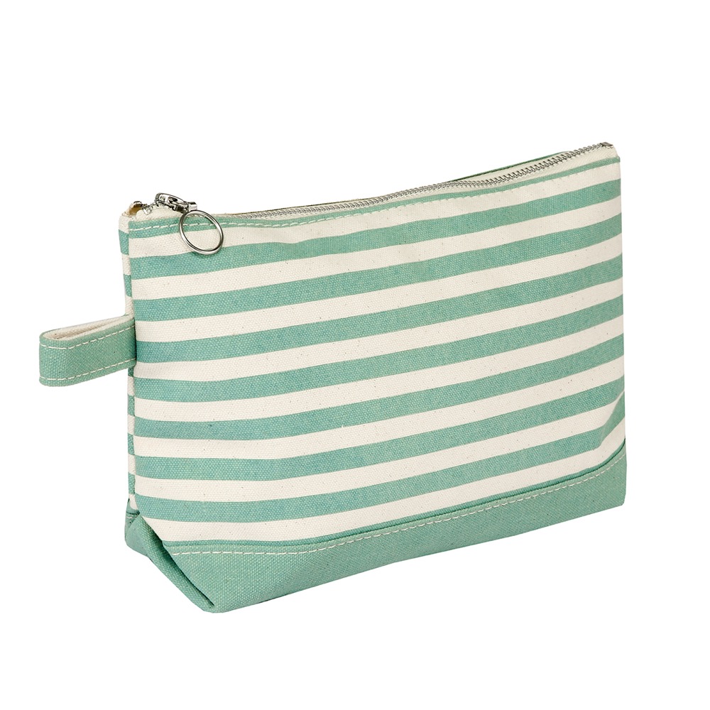 12 Oz. Medium Weight Canvas Stripe Makeup Bag 8
