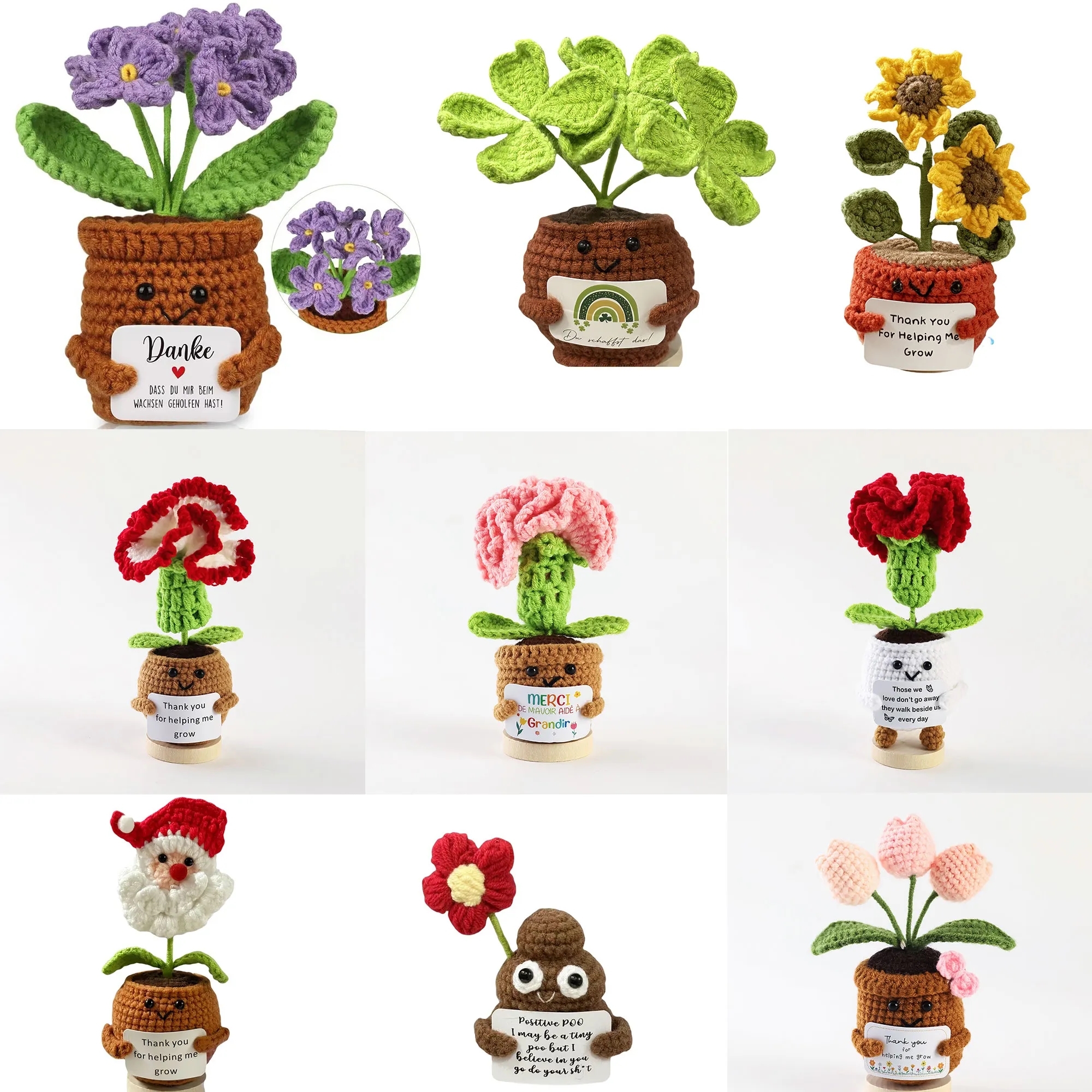 Heartwarming Hand Knitted Crochet Potted Plant Ornament 4