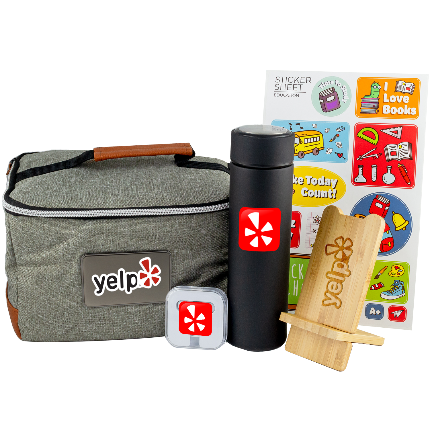 Lunch Gift Set with Insulated Bag, Soft-Touch Bottle & Wireless Charger 1