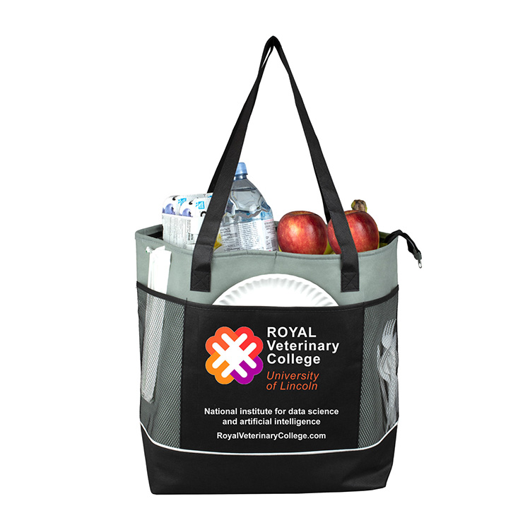 22"W x 16"H x 7 ½"Gusset - "FROST LINE" Super-Sized Insulated Zipper Cooler Tote 12